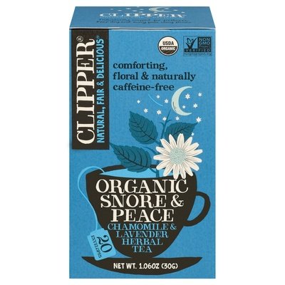 Clipper Herbal Tea Organic Chamomile & Lavender Snore & Peace Envelopes 6/20 BAG [UNFI #2333953] [ebt]
