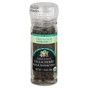 Frontier Nat Prod Co-Op Peppercorns Organic Tellicherry Black 6/1.76 OZ [UNFI #0305482] [ebt]