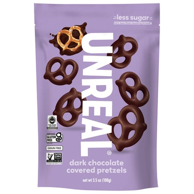Unreal Pretzels Dark Chocolate Covered 6/3.5 oz [UNFI #3052081 ] [ebt]