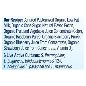 Stonyfield Organic Probiotic Smoothie Lowfat Yogurt Wild Berry 6/4/6 OZ [UNFI #0569772] [ebt] T