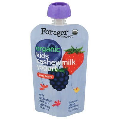 Forager Project Cashewmilk Yogurt Dairy Free Organic Berry Berry Kids 8/3.2 OZ [UNFI #2840239] [ebt]