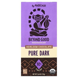 Beyond Good Chocolate Heirloom Pure Dark Madagascar 92% Cocoa 12/2.64 OZ [UNFI #1851377] [ebt] T
