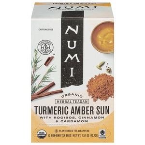 Numi Tea Herbal Teasan Organic Turmeric Amber Sun Tea Bags 6/12 BAG [UNFI #2788222] [ebt]