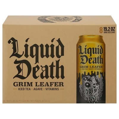 Liquid Death Iced Tea Grim Leafer King Size Cans 3/8/19.2Z [UNFI #2930410] [ebt] T