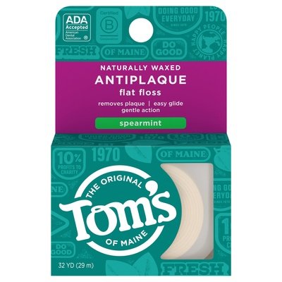 Toms Of Maine Flat Floss Antiplaque Spearmint 6/32 YD [UNFI #268110] T