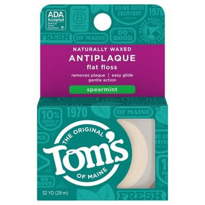 Toms Of Maine Flat Floss Antiplaque Spearmint 6/32 YD [UNFI #268110] T