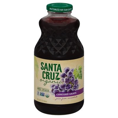 Santa Cruz Organic 100% Juice Concord Grape 6/32 OZ [UNFI #2425544] [ebt]