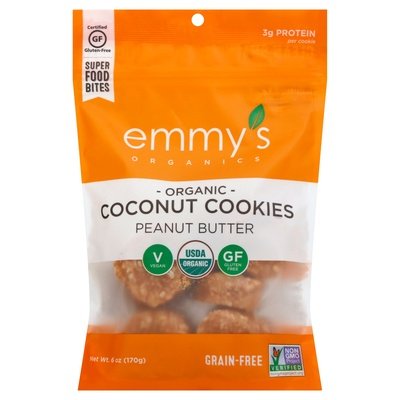 Emmys Organics Coconut Cookies Organic Peanut Butter 8/6 OZ [UNFI #2043339] [ebt]