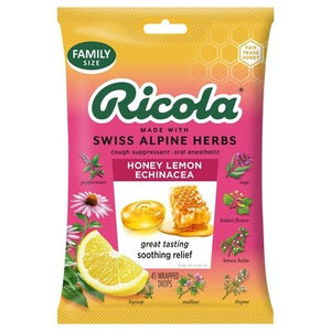 Ricola Drops Honey Lemon Echinacea Family Size 12/45 PC [UNFI #2874717] [ebt] T