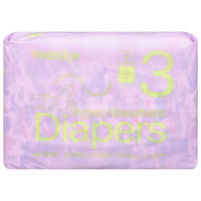 Freestyle Diapers Hyper Absorbent Size 3 (16 - 28 lbs) 6/28 CT [UNFI #2856276] T