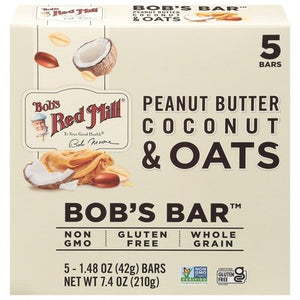 Bobs Red Mill Bobs Bar Peanut Butter Coconut & Oats 6/7.4 OZ [UNFI #3033321] [ebt]