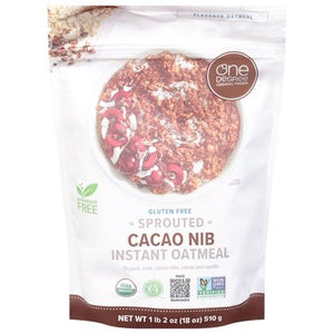 One Degree Organic Foods Instant Oatmeal Cacao Nib Sprouted 6/18 OZ [UNFI #2628477] [ebt]