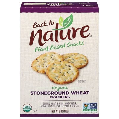 Back To Nature Crackers Stoneground Wheat Organic 6/6 OZ [UNFI #1516921] [ebt]