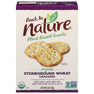 Back To Nature Crackers Stoneground Wheat Organic 6/6 OZ [UNFI #1516921] [ebt]