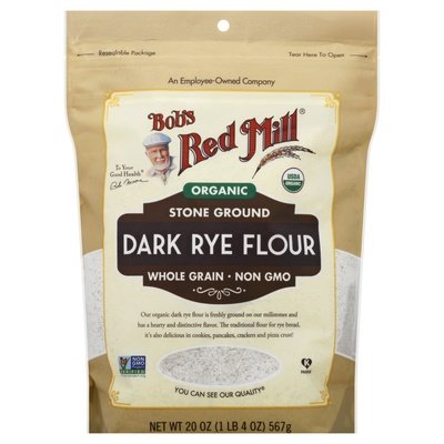 Bobs Red Mill Flour Organic Whole Grain Dark Rye Stone Ground 4/20 OZ [UNFI #2486702] [ebt]