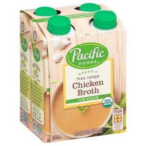 Pacific Foods Chicken Broth Low Sodium Organic Free Range 6/4/8 OZ [UNFI #0422584] [ebt]
