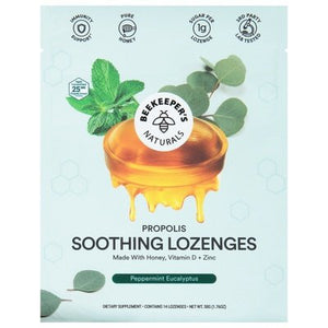 Beekeepers Naturals Soothing Lozenges Peppermint Eucalyptus 1/1.76 OZ [UNFI #2834208] T