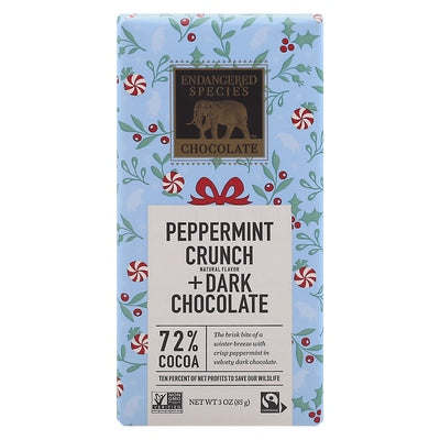 Endangered Species Chocolate Dark Chocolate Peppermint Crunch 12/3 OZ [UNFI #0997130] [ebt] T