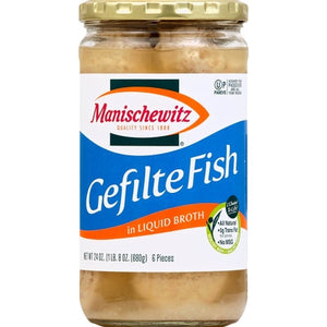 Manischewitz Gefilte Fish In Liquid Broth 12/24 oz [UNFI #0118430 ] [ebt]