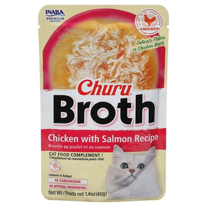 Inaba Cat Food Complement Chicken with Salmon Recipe Broth 12/1.4 OZ [UNFI #02957991]