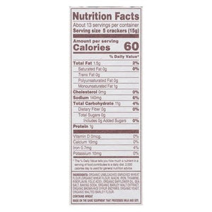 Back To Nature Crackers Organic Classic Saltine 6/7 OZ [UNFI #1517101] [ebt]