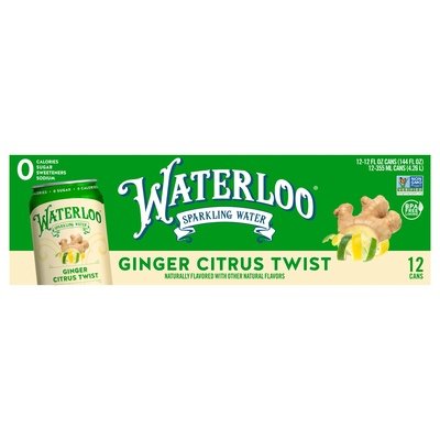 Waterloo Sparkling Water Ginger Citrus Twist 2/12/12 OZ [UNFI #2957397] [ebt] T