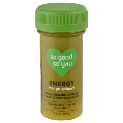 So Good So You Juice Shot Mango Spinach Organic Cold-Pressed 12/1.7 OZ [UNFI #2625994] [ebt]