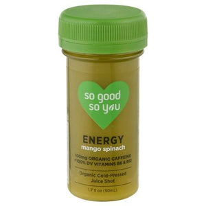 So Good So You Juice Shot Mango Spinach Organic Cold-Pressed 12/1.7 OZ [UNFI #2625994] [ebt]