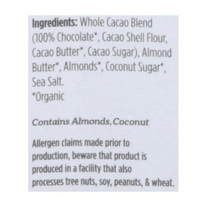 Blue Stripes Chocolate Bar Dark Whole Cacao Almond Butter 12/2.1 OZ [UNFI #2865533] [ebt]