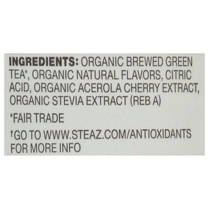 Steaz Green Tea Organic Zero Calorie Peach Mango Antioxidant Brew 12/16 OZ [UNFI #772061] [ebt]