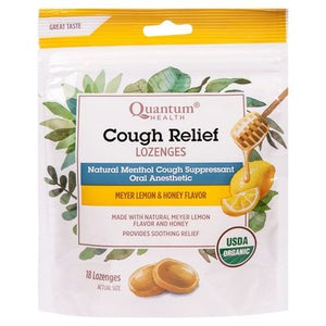 Quantum Health Cough Relief Lozenges Meyer Lemon & Honey Flavor 18 CT [UNFI #2085223] T