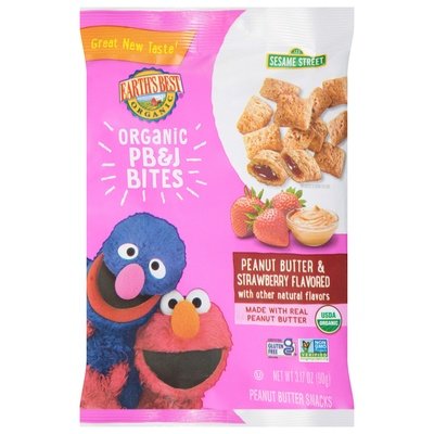 Earths Best Pb & J Bites Organic Peanut Butter & Strawberry Flavored 6/3.17 OZ [UNFI #3052545] [ebt]