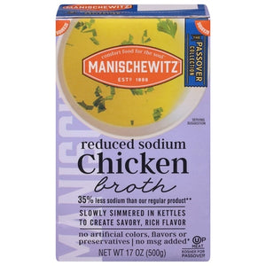 Manischewitz  Broth Reduced Sodium Chicken 12/17 OZ  [UNFI #2657989]