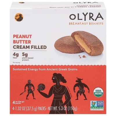 Olyra Breakfast Biscuits Peanut Butter Cream Filled 6/5.3 OZ [UNFI #2929826] [ebt]