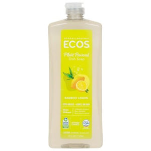 Ecos Dish Soap Bamboo Lemon Hypoallergenic Plant Powered 6/25 OZ [UNFI #1771856] T