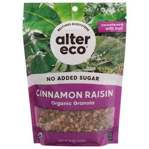 Alter Eco Granola Organic Cinnamon Raisin 6/8 OZ [UNFI #2802130] [ebt]