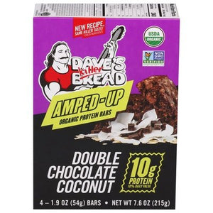 Daves Killer Bread Protein Bars Organic Double Chocolate Coconut Amped-Up 6/7.6 OZ [UNFI #3017092] [ebt]