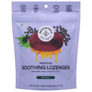 Beekeepers Naturals Soothing Lozenges Propolis Elderberry 1/1.76 OZ [UNFI #2760932] T