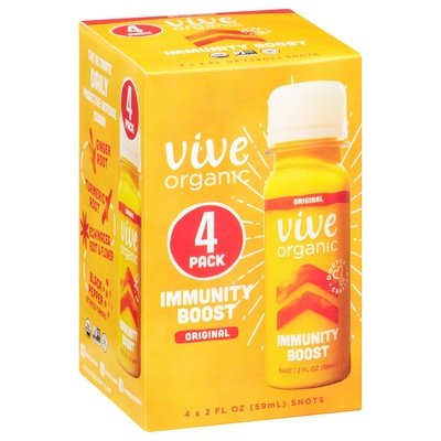 Vive Organic Shots Original Immunity Boost 4 Pack 6/4/2 OZ [UNFI #2633212] [ebt] T