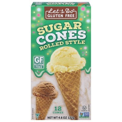 Lets Do Organic Sugar Cones Gluten Free Rolled Style 12/4.6 OZ [UNFI #1083781] [ebt]