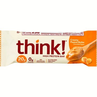 Think High Protein Bar Chocolate Dipped Creamy Peanut Butter 10/2.1 OZ [UNFI #0134155] [ebt]