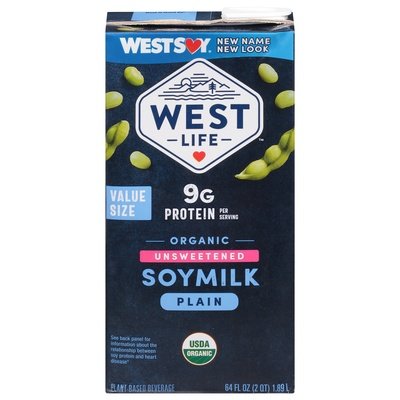 Westsoy Soymilk Organic Plain Unsweetened Value Size 8/64 OZ [UNFI #0349720] [ebt]