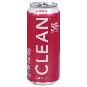 Clean Cause Yerba Mate Beverage Sparkling Raspberry 12/16 OZ [UNFI #2406874] [ebt]