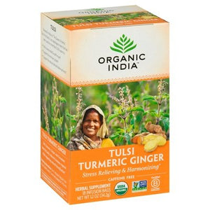Organic India Herbal Supplement Tulsi Turmeric Ginger Caffeine Free Infusion Bags 6/18 CT [UNFI #1744507] [ebt]