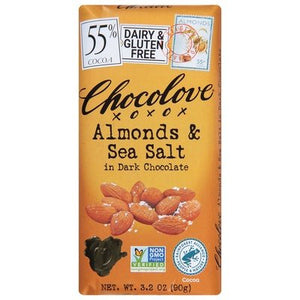 Chocolove Almonds & Sea Salt In Dark Chocolate 12/3.2 OZ [UNFI #193284] [ebt] T