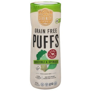 Serenity Kids Puffs Grain Free Broccoli & Spinach 6/1.5 OZ [UNFI #2684074] [ebt]