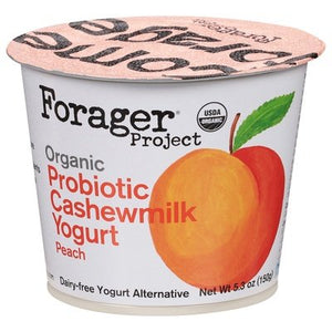Forager Project Cashewmilk Yogurt Peach Dairy-Free Organic Probiotic 6/5.3 OZ [UNFI #2701845] [ebt]