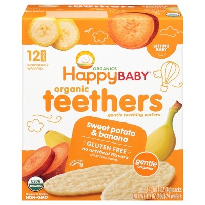 Happy Baby Teethers Sweet Potato & Banana Sitting Baby 2 Packs 6/1.7 OZ [UNFI #1624253] [ebt]