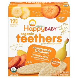 Happy Baby Teethers Sweet Potato & Banana Sitting Baby 2 Packs 6/1.7 OZ [UNFI #1624253] [ebt]