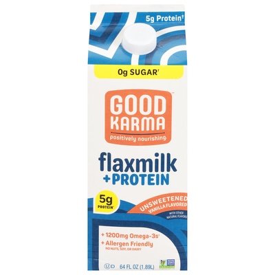 Good Karma Flaxmilk + Protein Vanilla Flavored Unsweetened 6/64 OZ [UNFI #1202035] [ebt] T